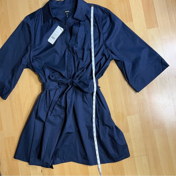 ME+EM NWT Belted Cotton Poplin Swing Dress in Navy Eclipse 14 - Picture 16 of 16